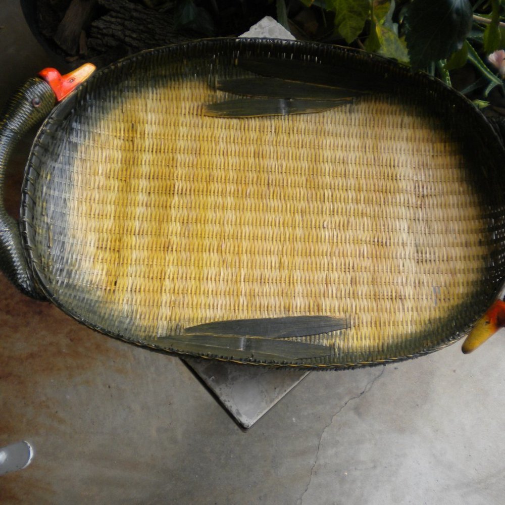Vintage Shanghai Handicrafts Chinese Duck Basket